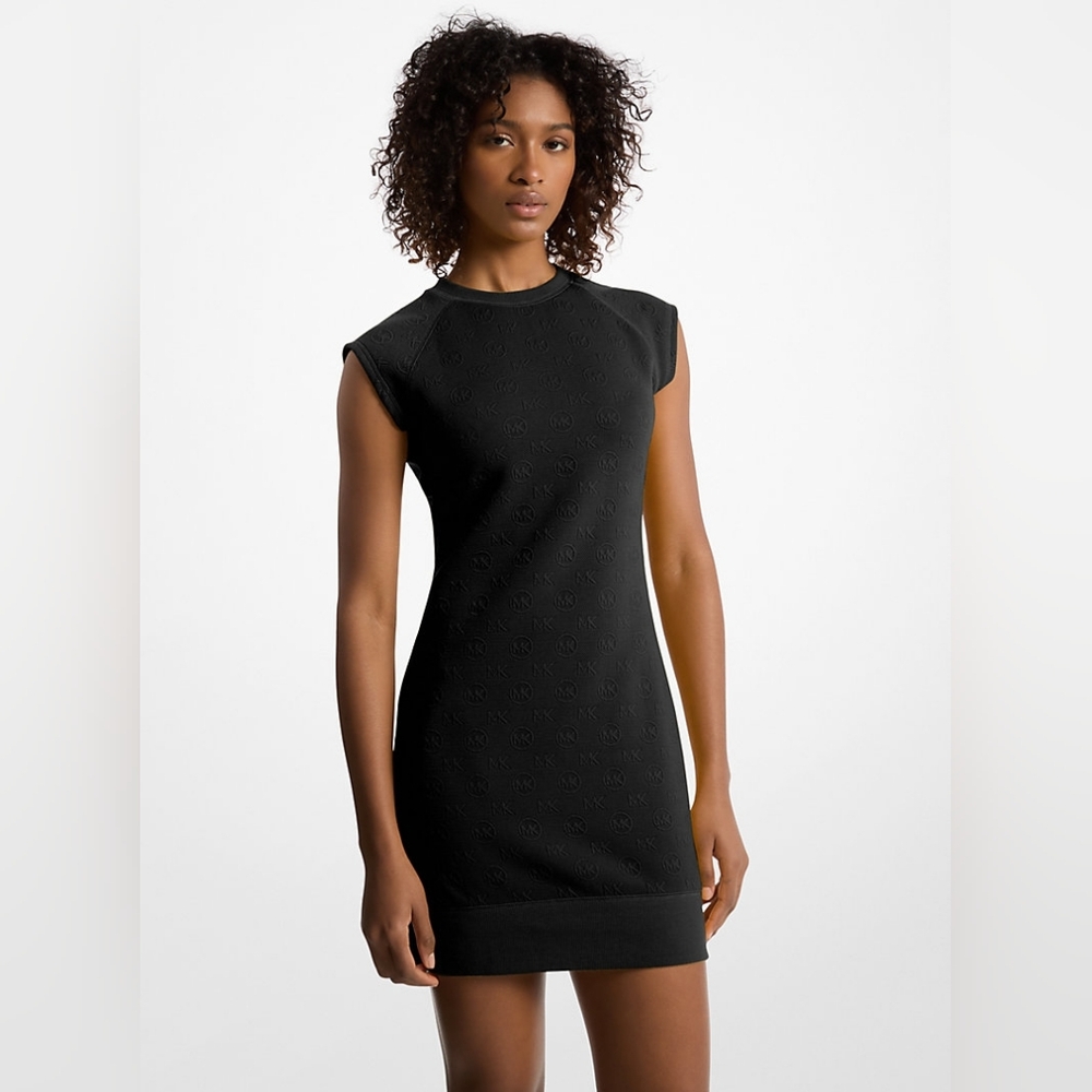 Michael Kors Black Jacquard Logo Dress